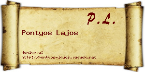 Pontyos Lajos névjegykártya